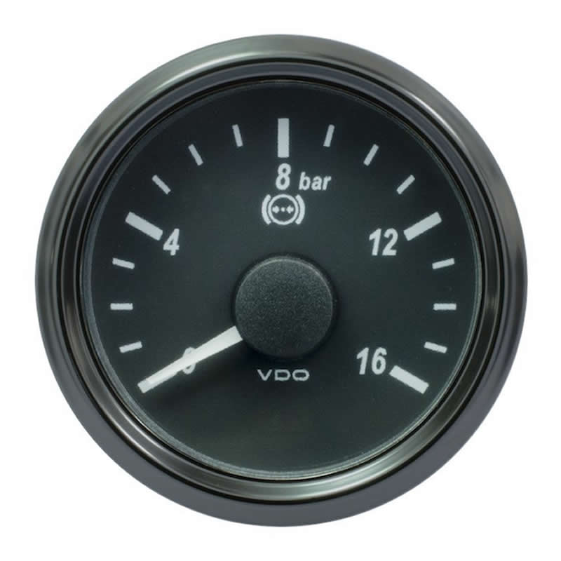 VDO SingleViu 1402 Brake Pressure 16Bar Black 52mm